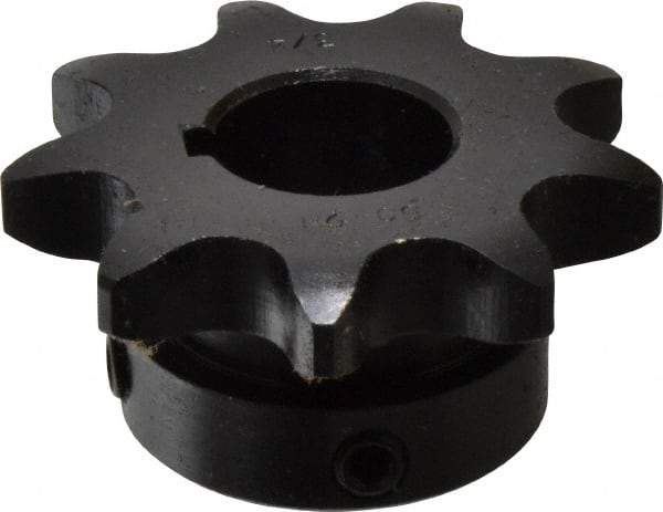 Browning - 9 Teeth, 5/8" Chain Pitch, Chain Size 50, Finished Bore Sprocket - 3/4" Bore Diam, 1.827" Pitch Diam, 2.09" Outside Diam - Exact Industrial Supply