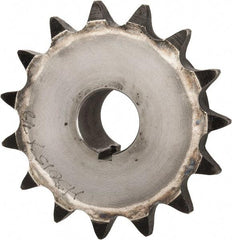 Browning - 15 Teeth, 5/8" Chain Pitch, Chain Size 50, Finished Bore Sprocket - 7/8" Bore Diam, 3" Pitch Diam, 3.32" Outside Diam - Exact Industrial Supply