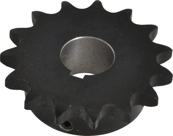 Browning - 15 Teeth, 5/8" Chain Pitch, Chain Size 50, Finished Bore Sprocket - 1" Bore Diam, 3" Pitch Diam, 3.32" Outside Diam - Exact Industrial Supply