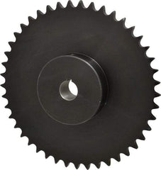 Browning - 45 Teeth, 5/8" Chain Pitch, Chain Size 50, Finished Bore Sprocket - 1" Bore Diam, 8.96" Pitch Diam, 9.31" Outside Diam - Exact Industrial Supply