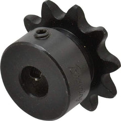 Browning - 10 Teeth, 3/8" Chain Pitch, Chain Size 35, Finished Bore Sprocket - 3/8" Bore Diam, 1.214" Pitch Diam, 1.37" Outside Diam - Exact Industrial Supply