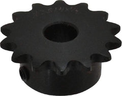 Browning - 14 Teeth, 3/8" Chain Pitch, Chain Size 35, Finished Bore Sprocket - 1/2" Bore Diam, 1.685" Pitch Diam, 1.87" Outside Diam - Exact Industrial Supply