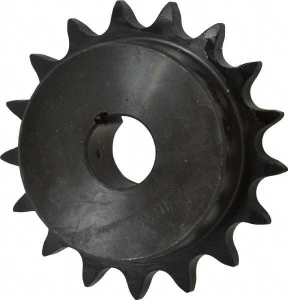 Browning - 17 Teeth, 5/8" Chain Pitch, Chain Size 50, Finished Bore Sprocket - 7/8" Bore Diam, 3.401" Pitch Diam, 3.72" Outside Diam - Exact Industrial Supply