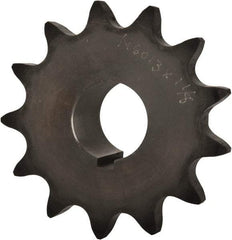 Browning - 13 Teeth, 3/4" Chain Pitch, Chain Size 60, Finished Bore Sprocket - 1-1/8" Bore Diam, 3.134" Pitch Diam, 3.45" Outside Diam - Exact Industrial Supply