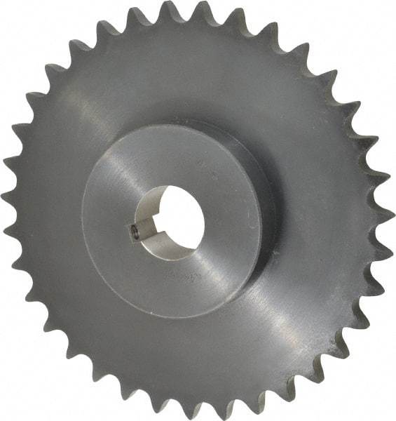 Browning - 35 Teeth, 3/4" Chain Pitch, Chain Size 60, Finished Bore Sprocket - 1-1/2" Bore Diam, 8.367" Pitch Diam, 8.78" Outside Diam - Exact Industrial Supply