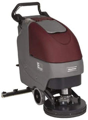 Minuteman - 17" Cleaning Width, Battery Powered Floor Scrubber - 0.75 (Brush) & 0.75 (Vacuum) hp, 180 RPM, 45" Water Lift, 12 Gal Tank Capacity, Series E17 - Exact Industrial Supply
