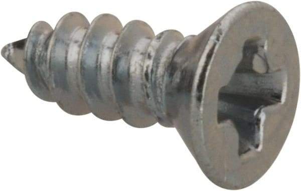 Value Collection - #2 Flat Head Phillips Sheet Metal Screw - Steel, 1/4" OAL, AISI 1016, ASME B18.6.3, ASME B18.6.4 & SAE J933, Grade 1016-1024 - Exact Industrial Supply