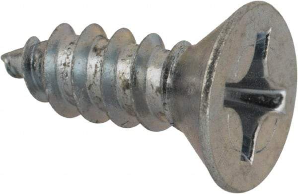 Value Collection - #12 Flat Head Phillips Sheet Metal Screw - Steel, 5/8" OAL, AISI 1016, ASME B18.6.3, ASME B18.6.4 & SAE J933, Grade 1016-1024 - Exact Industrial Supply