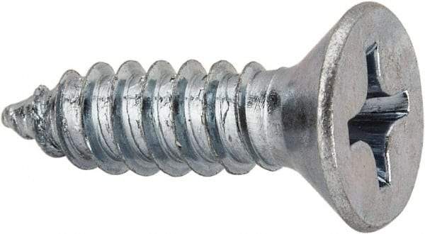 Value Collection - #14 Flat Head Phillips Sheet Metal Screw - Steel, 7/8" OAL, AISI 1016, ASME B18.6.3, ASME B18.6.4 & SAE J933, Grade 1016-1024 - Exact Industrial Supply