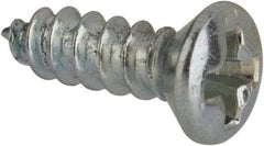 Value Collection - #4 Oval Head Phillips Sheet Metal Screw - Steel, 3/8" OAL, AISI 1016, ANSI/ASME B18.6.4, ASME B18.6.3 & SAE J933, Grade 1016-1024 - Exact Industrial Supply
