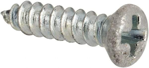 Value Collection - #4 Oval Head Phillips Sheet Metal Screw - Steel, 1/2" OAL, AISI 1016, ANSI/ASME B18.6.4, ASME B18.6.3 & SAE J933, Grade 1016-1024 - Exact Industrial Supply