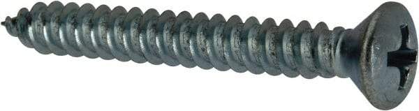 Value Collection - #10 Oval Head Phillips Sheet Metal Screw - Steel, 1-1/2" OAL, AISI 1016, ANSI/ASME B18.6.4, ASME B18.6.3 & SAE J933, Grade 1016-1024 - Exact Industrial Supply