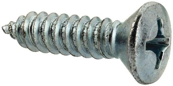 Value Collection - #14 Oval Head Phillips Sheet Metal Screw - Steel, 1" OAL, AISI 1016, ANSI/ASME B18.6.4, ASME B18.6.3 & SAE J933, Grade 1016-1024 - Exact Industrial Supply