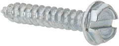 Value Collection - #4 Hex Washer Head Slotted Sheet Metal Screw - Steel, 5/8" Length Under Head, AISI 1016, ASME B18.6.3, ASME B18.6.4 & SAE J933, Grade 1016-1024 - Exact Industrial Supply