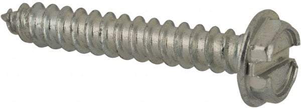 Value Collection - #4 Hex Washer Head Slotted Sheet Metal Screw - Steel, 3/4" Length Under Head, AISI 1016, ASME B18.6.3, ASME B18.6.4 & SAE J933, Grade 1016-1024 - Exact Industrial Supply