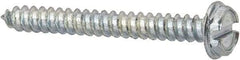 Value Collection - #4 Hex Washer Head Slotted Sheet Metal Screw - Steel, 1" Length Under Head, AISI 1016, ASME B18.6.3, ASME B18.6.4 & SAE J933, Grade 1016-1024 - Exact Industrial Supply
