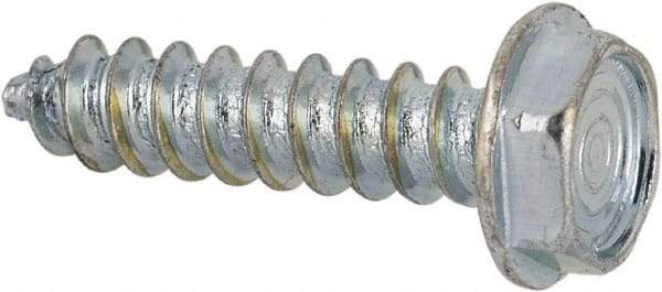Value Collection - #4 Hex Washer Head Sheet Metal Screw - Steel, 1/2" Length Under Head, AISI 1016, ASME B18.6.3, ASME B18.6.4 & SAE J933, Grade 1016-1024 - Exact Industrial Supply