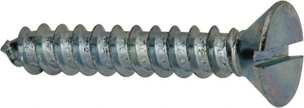 Value Collection - #14 Flat Head Slotted Sheet Metal Screw - Steel, 1-1/2" OAL, AISI 1016, ASME B18.6.3, ASME B18.6.4 & SAE J933, Grade 1016-1024 - Exact Industrial Supply
