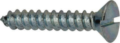 Value Collection - #14 Flat Head Slotted Sheet Metal Screw - Steel, 1-1/2" OAL, AISI 1016, ASME B18.6.3, ASME B18.6.4 & SAE J933, Grade 1016-1024 - Exact Industrial Supply