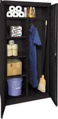 Sandusky Lee - 5 Shelf Combination Storage Cabinet - Steel, 36" Wide x 24" Deep x 78" High, Black - Exact Industrial Supply