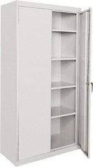 Sandusky Lee - 5 Shelf Locking Storage Cabinet - Steel, 36" Wide x 18" Deep x 72" High, Gray - Exact Industrial Supply