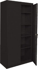 Sandusky Lee - 5 Shelf Locking Storage Cabinet - Steel, 36" Wide x 24" Deep x 72" High, Black - Exact Industrial Supply