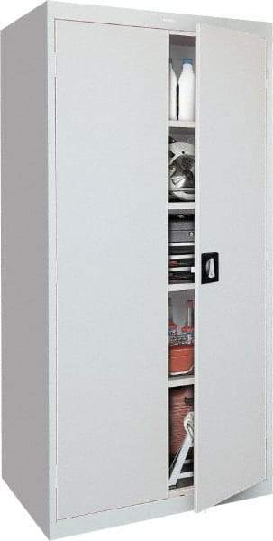 Sandusky Lee - 5 Shelf Locking Storage Cabinet - Steel, 36" Wide x 24" Deep x 72" High, Gray - Exact Industrial Supply