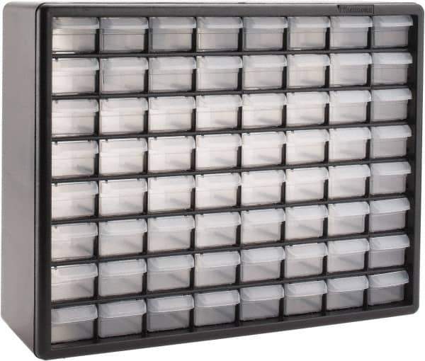 Akro-Mils - 64 Drawer, Small Parts Cabinet - 6-3/8" Deep x 20" Wide x 15-13/16" High - Exact Industrial Supply