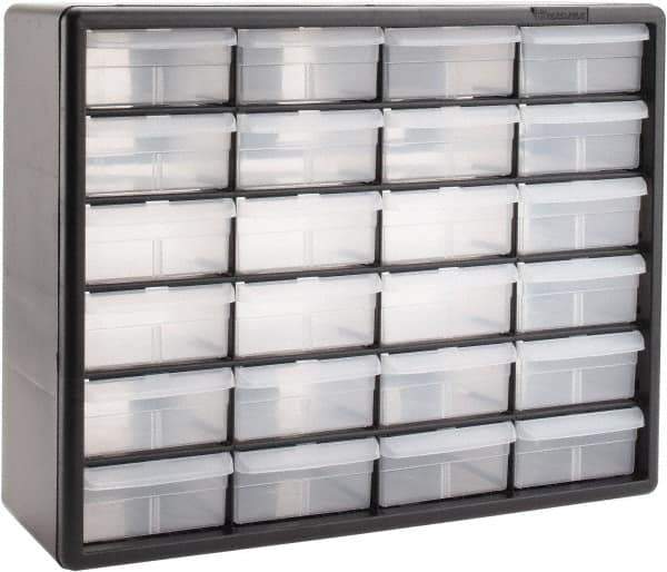 Akro-Mils - 24 Drawer, Small Parts Cabinet - 6-3/8" Deep x 20" Wide x 15-13/16" High - Exact Industrial Supply