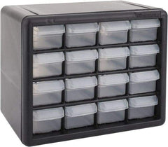 Akro-Mils - 16 Drawer, Small Parts Cabinet - 6-3/8" Deep x 10-9/16" Wide x 8-1/2" High - Exact Industrial Supply
