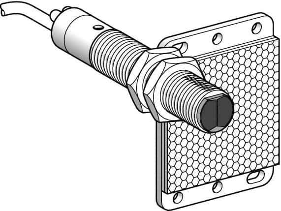 Telemecanique Sensors - Cable Connector, 5m Nominal Distance, Shock and Vibration Resistant, Polarized Retroreflective Photoelectric Sensor - 24 to 240 VAC/VDC, 25 Hz, Brass, 82mm Long x 18mm Wide x 1.8 Inch High - Exact Industrial Supply