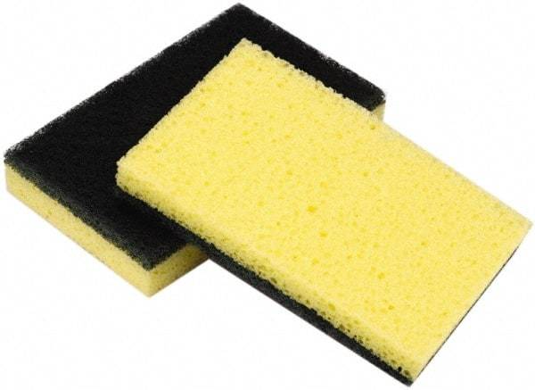 Ability One - 4-5/8" Long x 3" Wide x 3/4" Thick Sponge - Medium-Duty, Yellow/Green - Exact Industrial Supply