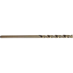 #25 1-7/8″ Flute Length 135° High Performance Cobalt Aircraft Extension Drill Straw Finish, 0.1495″ Diam Straight-Cylindrical Shank, Split Point, Self-Centering, Series CO501-6