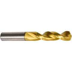 Screw Machine Length Drill Bit: 0.2188″ Dia, 135 °, High Speed Steel Coated, Right Hand Cut, Parabolic Flute, Straight-Cylindrical Shank, Series QC41G