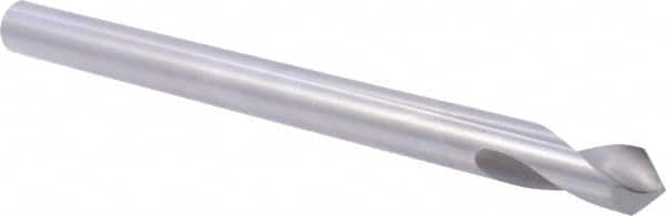 90° 10″ OAL High Speed Steel Spotting Drill Bright/Uncoated, 1-7/8″ Flute Length, 3/4″ Shank Diam, RH Cut, Series SPL-90°