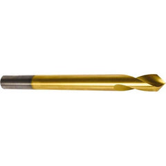 Precision Twist Drill - 1" Body Diam, 90°, 8" OAL, High Speed Steel Spotting Drill - Exact Industrial Supply