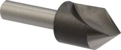 Precision Twist Drill - 3/4" Head Diam, 3/8" Shank Diam, 1 Flute 82° High Speed Steel Countersink - Bright Finish, 2-13/32" OAL, Single End, Straight Shank, Right Hand Cut - Exact Industrial Supply