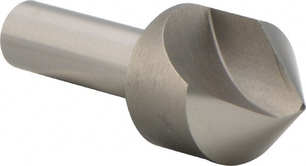Precision Twist Drill - 1" Head Diam, 1/2" Shank Diam, 1 Flute 82° High Speed Steel Countersink - Exact Industrial Supply