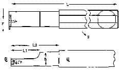 NIKCOLE MINI-SYSTEMS - Internal Thread, 1-1/4" Max Depth of Cut, 6" OAL, Left Hand Indexable Grooving Cutoff Toolholder - 1-1/4" Shank Width, GIE Insert Style, THI Toolholder Style, Series Mini-Systems - Exact Industrial Supply