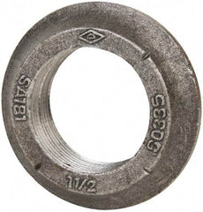 Made in USA - 1-1/2" Pipe, 3" Diam x 3/32" Thick, Tank Flange with Pilot - For Threaded Pipe, 2-1/4" Pilot Hole, 3/4" Overall Height, 2-3/8" Top Diam, Carbon Steel - Exact Industrial Supply