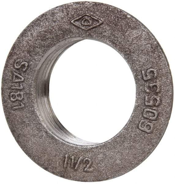 Made in USA - 1-1/2" Pipe, 3" Diam x 1/8" Thick, Tank Flange without Pilot - For Threaded Pipe, 3/4" Overall Height, 2-3/8" Bottom Diam, 2-5/32" Top Diam, Carbon Steel - Exact Industrial Supply