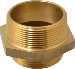 EVER-TITE Coupling Products - 3 MNPT x 2-1/2 MNST Hydrant Hex Nipple - Brass - Exact Industrial Supply