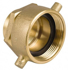 EVER-TITE Coupling Products - 2-1/2 FNST x 3 FNPT Hydrant Swivel Adapter - Brass - Exact Industrial Supply