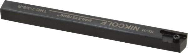 NIKCOLE MINI-SYSTEMS - External Thread, 4-1/2" OAL, Right Hand Indexable Grooving Cutoff Toolholder - 3/8" Shank Height x 3/8" Shank Width, GIE Insert Style, THE Toolholder Style, Series Mini-Systems - Exact Industrial Supply