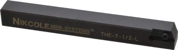 NIKCOLE MINI-SYSTEMS - External Thread, 4-1/2" OAL, Left Hand Indexable Grooving Cutoff Toolholder - 1/2" Shank Height x 1/2" Shank Width, GIE Insert Style, THE Toolholder Style, Series Mini-Systems - Exact Industrial Supply