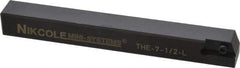 NIKCOLE MINI-SYSTEMS - External Thread, 4-1/2" OAL, Left Hand Indexable Grooving Cutoff Toolholder - 1/2" Shank Height x 1/2" Shank Width, GIE Insert Style, THE Toolholder Style, Series Mini-Systems - Exact Industrial Supply
