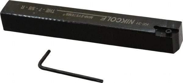 NIKCOLE MINI-SYSTEMS - External Thread, 5" OAL, Right Hand Indexable Grooving Cutoff Toolholder - 5/8" Shank Height x 5/8" Shank Width, GIE Insert Style, THE Toolholder Style, Series Mini-Systems - Exact Industrial Supply