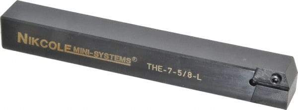 NIKCOLE MINI-SYSTEMS - External Thread, 5" OAL, Left Hand Indexable Grooving Cutoff Toolholder - 5/8" Shank Height x 5/8" Shank Width, GIE Insert Style, THE Toolholder Style, Series Mini-Systems - Exact Industrial Supply