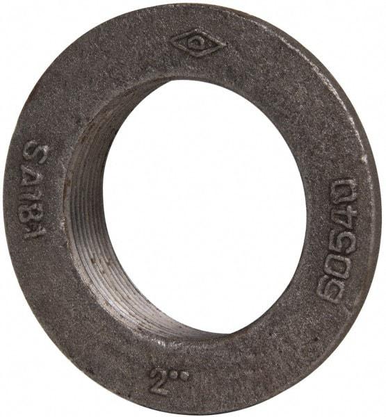 Made in USA - 2" Pipe, 3-1/2" Diam x 5/32" Thick, Tank Flange without Pilot - For Threaded Pipe, 27/32" Overall Height, 2-7/8" Bottom Diam, 2-37/64" Top Diam, Carbon Steel - Exact Industrial Supply