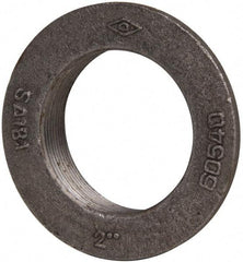 Made in USA - 2" Pipe, 3-1/2" Diam x 5/32" Thick, Tank Flange without Pilot - For Threaded Pipe, 27/32" Overall Height, 2-7/8" Bottom Diam, 2-37/64" Top Diam, Carbon Steel - Exact Industrial Supply